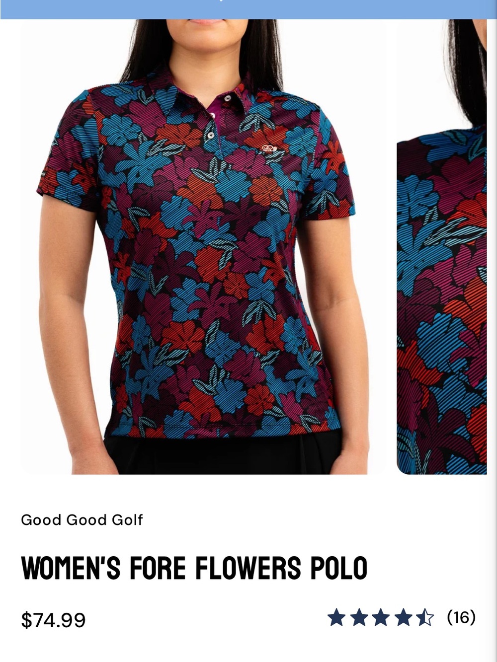 Good Good golf Women's Fore Flowers Polo